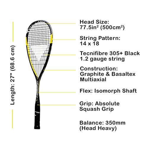 Tecnifibre Carboflex Squash Racquet Series (125, 130, 140g Weights