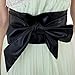 Nanxson Womens Bowknot Leather Wide Waist Band Self Tie Obi Cinch Belt PDW0009 black