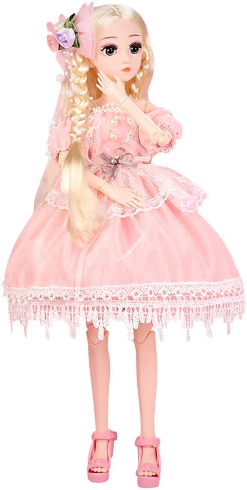 AZRtoys 18 inch 19 Joints Dolls(with Gift Box), Jointed Doll DIY Toys with Clothes Outfit Shoes Wig Hair Makeup, Best Gift for Girls (Donna)