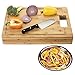 Large Bamboo Cutting Board with Stainless Steel Bowls and Juice Groove | Great tool for prepping vegetables, meat, and chicken | Thick Wood | 17.5 x 13 x 2.5 Inches | A Perfect Gift!