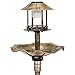 Best Choice Products Decorative Garden Solar-Powered LED Pedestal Bird Bath Feeder w/Planter, Lamp Topper, Bronze