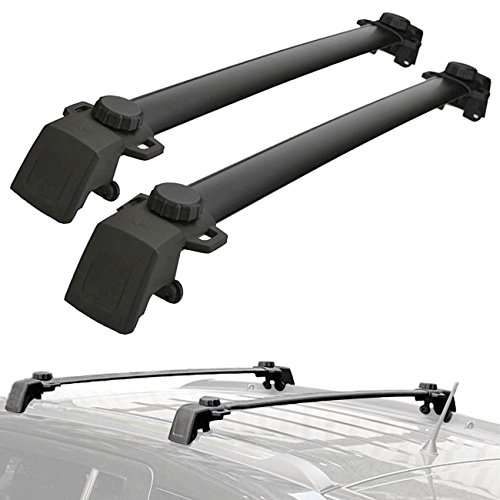 ALAVENTE Roof Rack Cross Bars For JEEP Compass 2011-2016 with Side Rails (Pack of 2, Black)