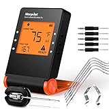 Morpilot Wireless Meat BBQ Thermometer for Smoker, Bluetooth Meat Probes Thermometer Smart Remote Digital Cooking Food with 6 Upgraded Probes for Outdoor Grilling Smoker Oven BBQ Indoor Kitchen