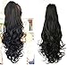 Ponytail Hair Extensions Natural Black Long Curly With Claw Clip in 24 inches Ponytail Hairpiece Weave Pony Tail Synthetic Hair