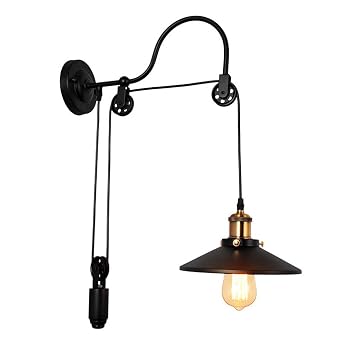 Wandlampe Retro Kabel Enverstellbare Riemenscheibe Wandleuchte