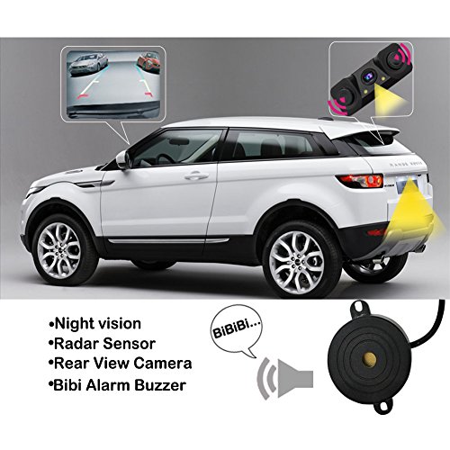 Backup Parking Sensor, Universal Car Parking Assist Sensor System Vehicle Rear View Waterproof Camera Parking Assistance, with Parking & Reverse Safety Distance Scale Lines