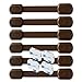 BabyKeeps Child Safety Locks - Latches to Baby Proof Cabinets, Drawers, Appliances - No Drilling - Plus Extra 3M Adhesive Included - Adjustable Length - 6 Pack, Brown