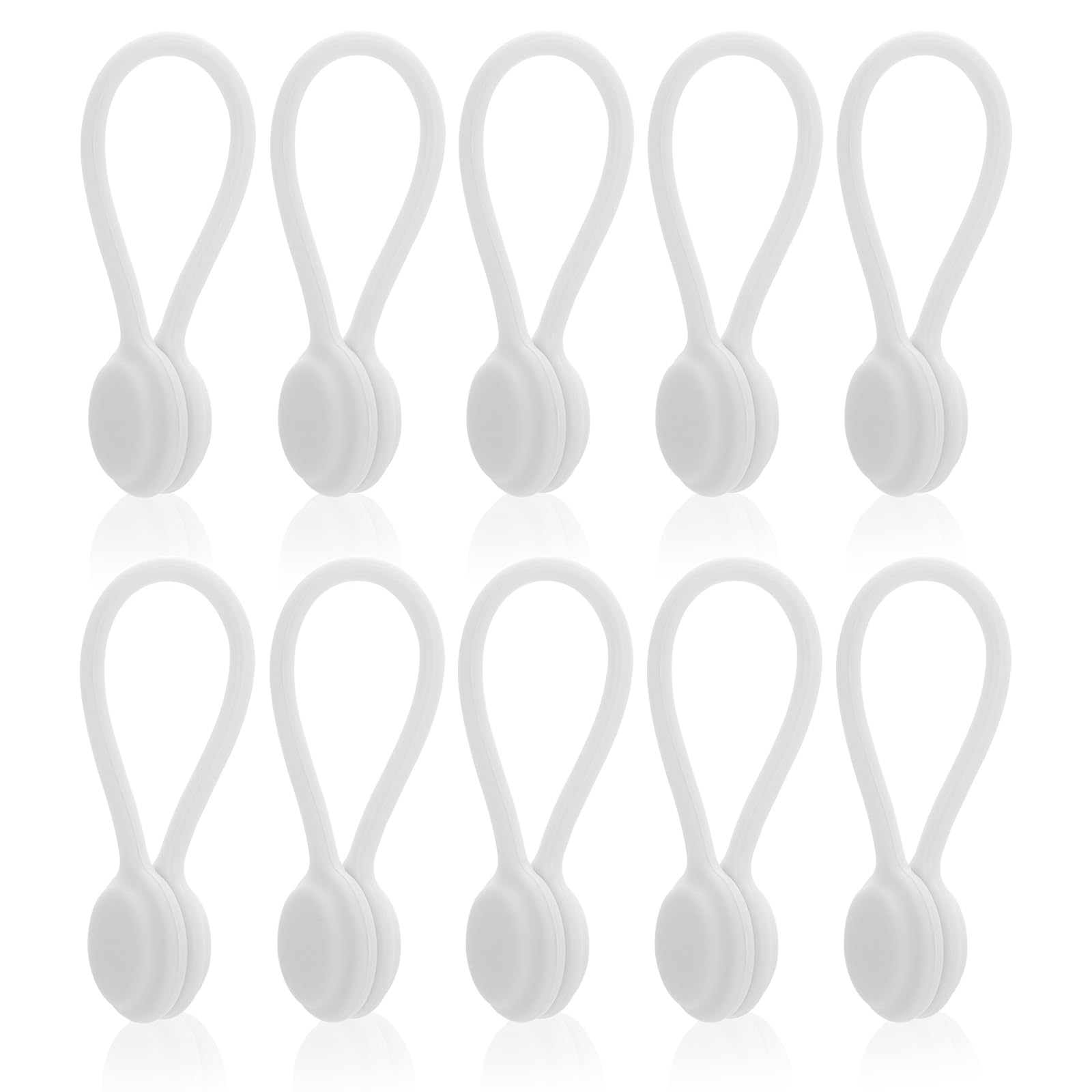 10 PCS Magnetic Cable Ties Silicone Cable Clips Cord Organizer Reusable Magnetic Cord Ties USB Cable Manager for Office, School, Home — image 1