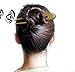 FINGER LOVE Handmade Carved 2-Prong Wooden Hairpin vintage Chopsticks Chinese Decorative Accessory Green Sandalwood