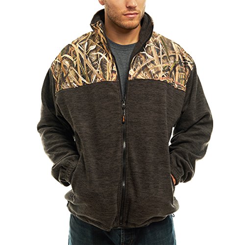 TrailCrest Men's C-Max Full Zip Polar Fleece Jacket, Mossy Oak Bottomland Camo - Thumbnail 6