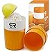 Manual Lid Rotation Citrus Juicer, Lemon, Orange, Tangerine & Lime Juice Squeezer: Press & Squeeze Fruits Easily! Professional Portable Presser w/Pulp Filter & Cup, Squeezing Plastic Kitchen Tool