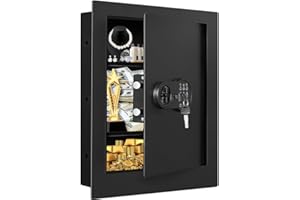 OMETHEY 22.05" Tall Wall Safes Between The Studs Fireproof, Hidden Safe with Digital Keypad, In Wall Safe for Firearms, Money, Jewelry, Medicines, Passport