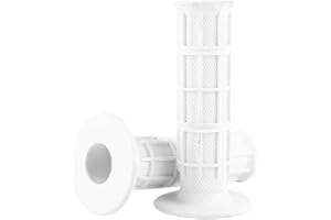 White ATV Grips Dirt Bike Grips, 22mm 7/8" Universal Rubber Handlebar Grip 1 Pair (White)