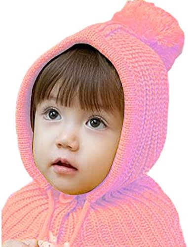 Summer Mae Baby Kids Girls Boys Cute Balls Warm Winter Knitted Beanies Wrap Shawls Turmeric