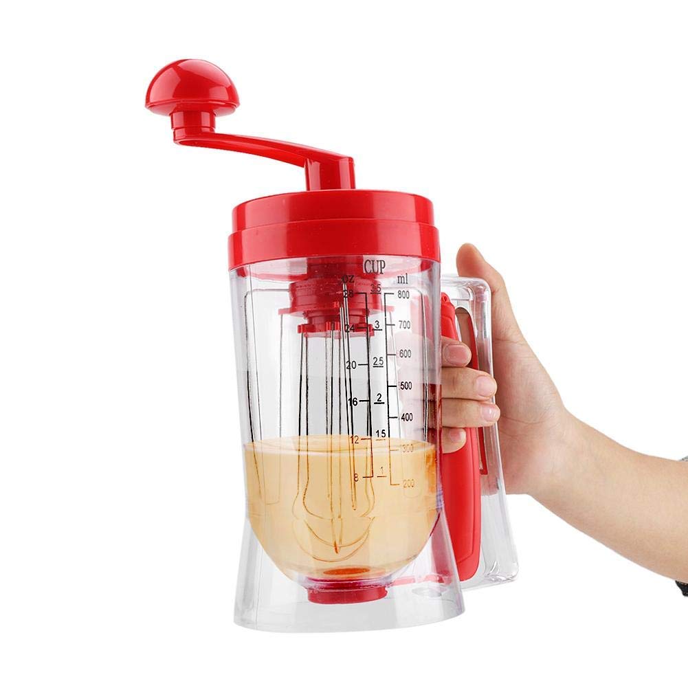 Pancake & Cupcake Batter Dispenser, Hand-held Manua Batter Mixer Dispenser Blender Machine, Perfect Baking Tool for Cupcakes, Waffles, Muffin Mix, Crepes, Cake