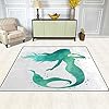 ALAZA Mermaid Watercolor Silhouette Area Rug Rugs for Living Room Bedroom 7' x 5'