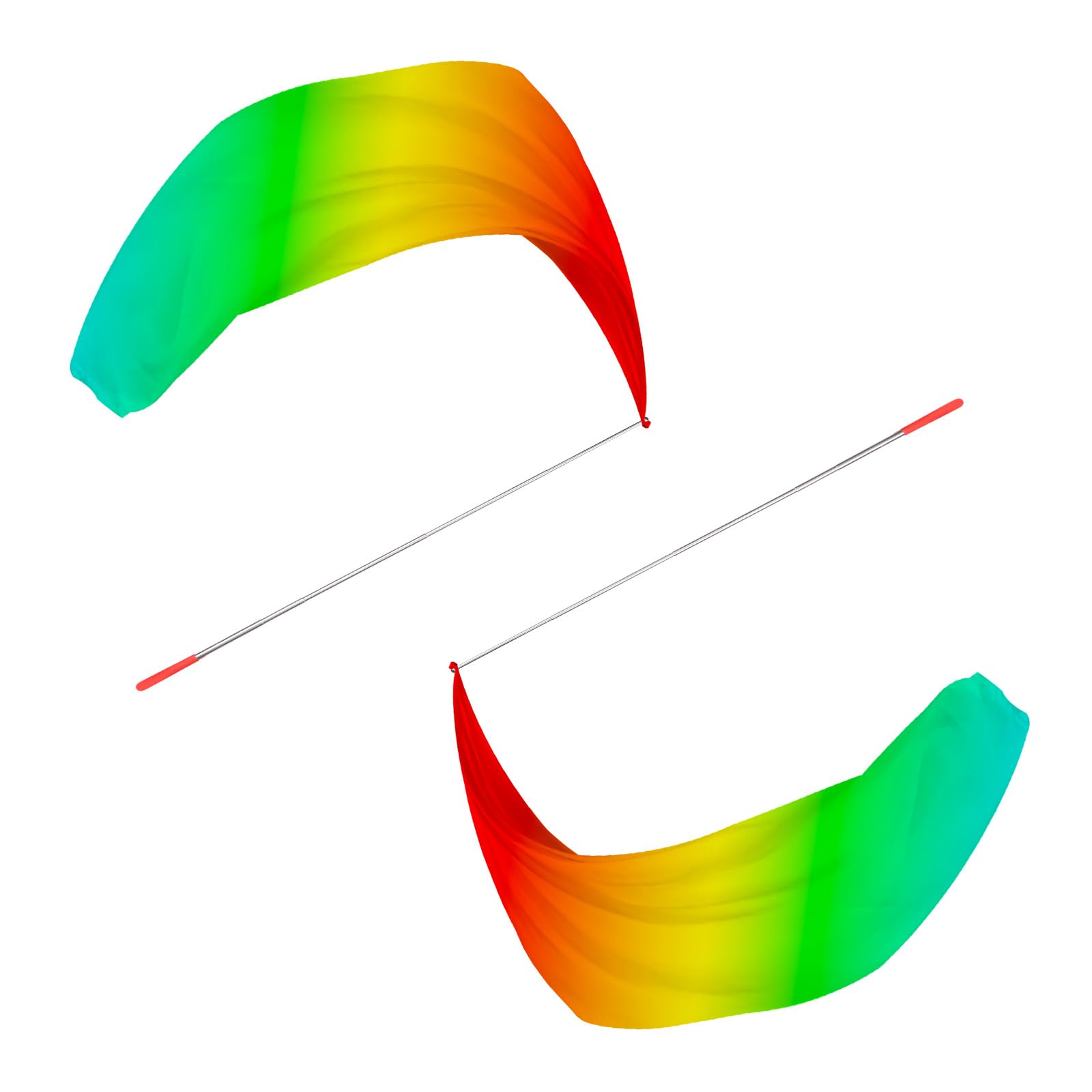 PATIKIL Dance Worship Flags 55", 1 Pair Praise Dance Flags with Scalable Rod for Dance Church, Red Yellow Blue