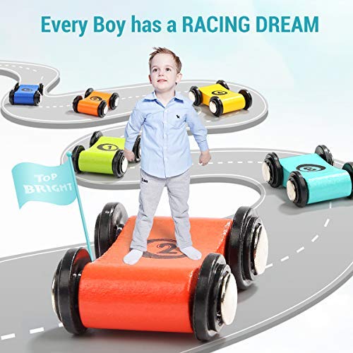 TOP BRIGHT Toddler Car Track Toys for Boy 2 Year Old Gifts with Car