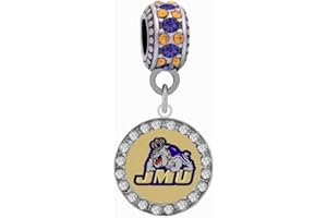 FINAL TOUCH GIFTS James Madison University Crystal Charm Fits Most Bracelet Lines Including Pandora, Cham ilia, Troll, Biagi, Zable, Kera, Personality, and More …
