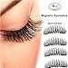 Magnetic Eyelashes 3D Reusable Fake Dual Magnet Eyelashes,Ultra Thin No Glue 0.2mm False Lashes Natural Looking and Handmade (1Pair 4Pcs)