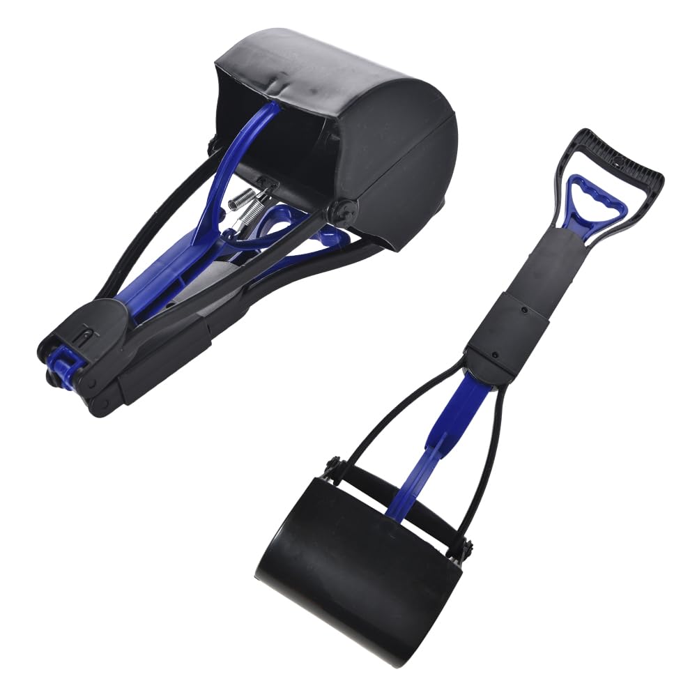 1ABOVE Heavy Duty Portable Pooper Scooper for Dogs and Cats, Foldable Pooper Scooper, Ergonomic Design Shovel Long Reach Dog Waste Scoop Pickup Remover Easy Squeeze Trigger