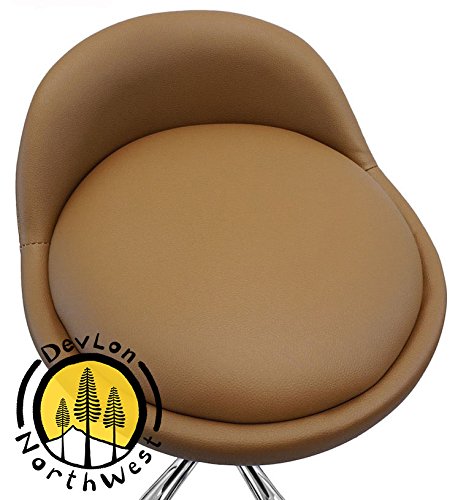 DevLon NorthWest Salon Stool with Back Rest Saddle Hydraulic Spa Stool (LIGHT BROWN)