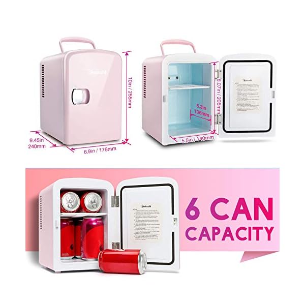 Astro Mini heladera Rosa 4 Lts 6 Latas Maquillaje Medicinas - Imagen 5