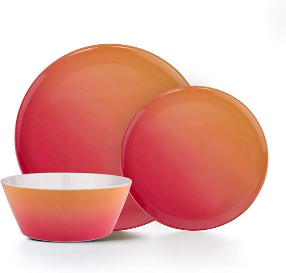 Colorful 12 Piece Melamine Dinnerware Set, Service for 4 Dinnerware Sets