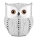NJCHARMS Owl Statue Decor, Small Crafted Buho Figurines for Home Decor Accents, Living Room Bedroom Office Decoration, Buhos Bookself TV Stand Decor - White
