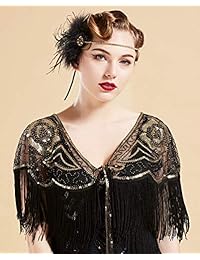 BABEYOND 1920 Shawl Wraps Gatsby Beaded Evening Cape Chal de novia para vestidos de noche Fiesta de bodas