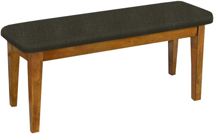 Oak Dining Bench Shaker Design with a Padded Seat Cushion