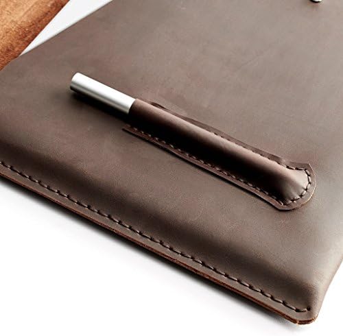Brown Google Pixelbook leather case, new Chromebook leather sleeve,laptop leather folio, mens case with Google Pen holder. // DRAFTSMAN4