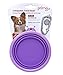 Prima Pets Collapsible Silicone Water Travel Bowl with Clip for Dog and Cat, Portable and Durable Pop-up Feeder for Convenient On-The-go Feeding – Size: Small (1.5 Cups) Purple – 2 Pack