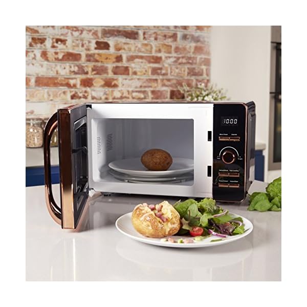 Tower-Digital-Solo-Microwave-with-6-Power-Levels-60-Minute-Timer-Defrost-Function-800-W-20-Litre-Black-and-Rose-Gold Tower T24021 Digital Microwave with 60-Minute Timer and 8 Autocook Settings, 20L, 800W Black and Rose Gold, pack 1