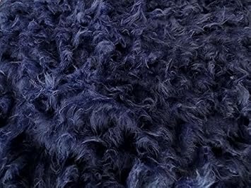 Fabrics City Dark Blue Teddy Long Hair Fur Fabric Faux Fur 2703
