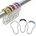 Amazer Shower Curtain Hooks, Decorative Shower Curtain Hooks, Colorful Shower Curtain Hooks, Rustproof Stainless Steel Shower Hooks for Bathroom Shower Curtain-Set of 12