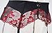 TVRtyle Wine Red Embroidery Flower Women Sexy Garter Belts for Stockings Metal Buckles S086 (Large)