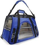 Paws & Pals Airline Approved Pet Carriers w/ Fleece Bed For Dog & Cat - Soft Sided Kennel - 2018 Newly Designed (Small, Sapphire Blue)