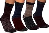 Mens Dress Socks,4 Pairs Colorful Combed Cotton Winter Outdoor Keep Warm Crew Socks