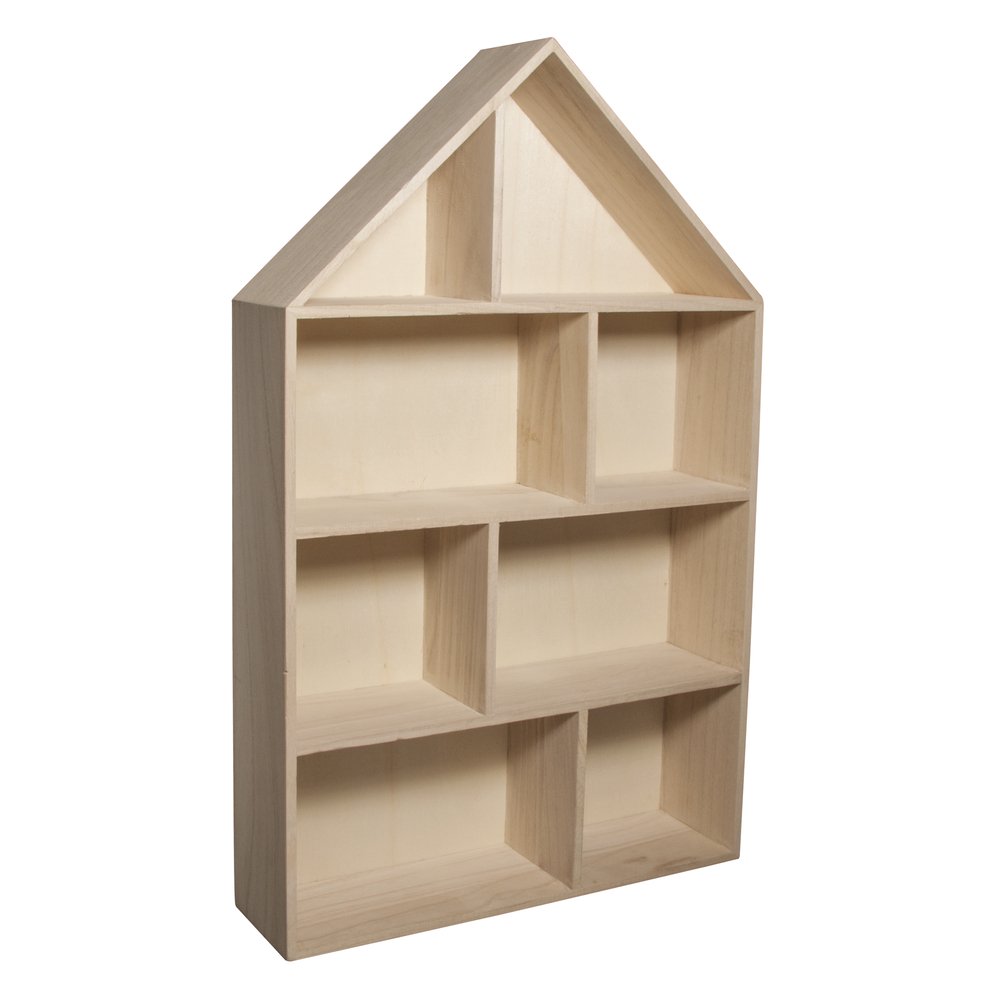 RAYHER Wooden House Floating Shelf