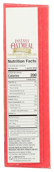 BAKERY ON MAIN, GLUTEN-FREE INSTANT OATMEAL, VEGAN & NON GMO – STRAWBERRY SHORTCAKE