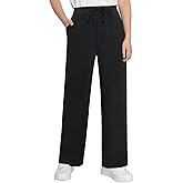 Weintee Women's Petite Wide Leg Sweatpants Cotton Pants with Pockets