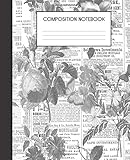 Composition Notebook: Floral Newsprint Flower College Ruled Notebook Lined School Journal