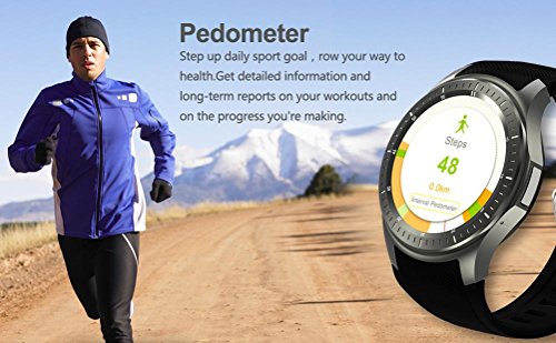 L@YC DM368 WiFi Heart Rate Monitoring Step Weather Forecast GPS Positioning 3G Android Smart Watch, Black