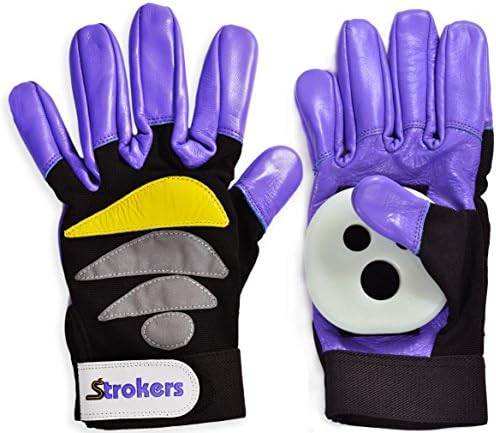 Strokers Leather Longboard Downhill Slide Gloves (Purple, S/M)
