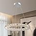 GDNS Modern Crystals Chandeliers,Ceiling Lights Fixtures,Pendant Lighting for Living Room Bedroom Restaurant Porch Dining Room,One Rings (One ring,Dia 30cm)