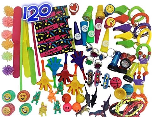 Bulk Toys Party Favors Toy Assortment Kids Jumbo 120 Piece Favor Small Toy Assortments Birthday Party Bags Fillers Pinata Prize Carnival Claw Game School Dentist Doctor Rewards Stocking Stuffer