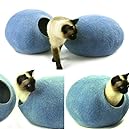 Cat Bed, House, Cave, Nap Cocoon, Handmade , Sky Blue Large