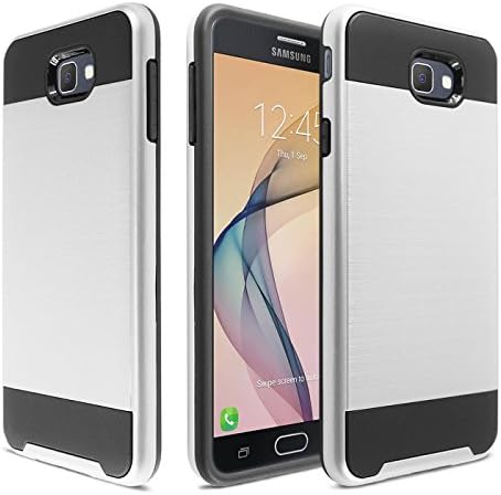 J5 Prime Case, Samsung On5 (2016) Case, Onyxii Hybrid Dual Shockproof Layer Brushed Texture Slim Protector Cover for Samsung Galaxy J5 Prime / On5 2016 Version / SM-G570 - Silver