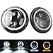 International Scout II 1973-1980 7 Inch Round Cree LED Headlights White Halo Ring Angel Eyes+Amber Turning Signal Lights